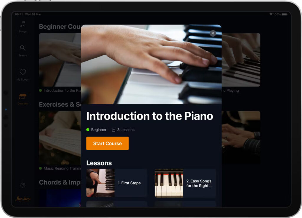 Learn to play piano with flowkey